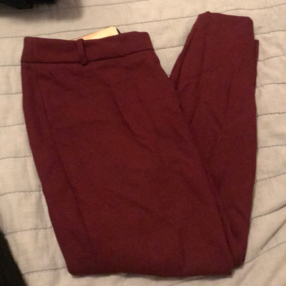 Maroon J.Crew Skinny Minnie Pants